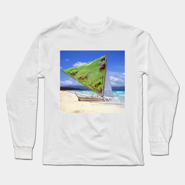 White Beach, Boracay. Long Sleeve T-Shirt by JonDelorme